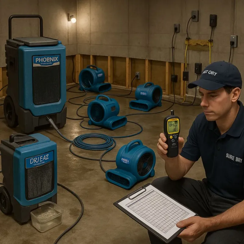Structural Drying and Dehumidification process in Solon, IA